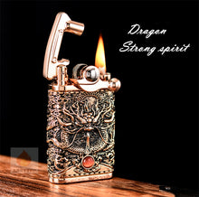 Load image into Gallery viewer, chief rocker kerosene lighter, retro vintage nostalgic mechanical grinding wheel creative personality windproof lighter OL015
