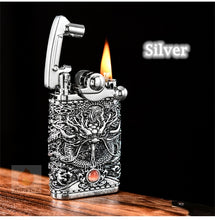 Load image into Gallery viewer, chief rocker kerosene lighter, retro vintage nostalgic mechanical grinding wheel creative personality windproof lighter OL015
