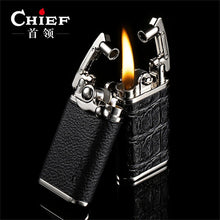 Load image into Gallery viewer, Chief Rocker Arm Retro Creative Windproof Metal Kerosene Lighter Gasoline Kerosene Flint Petrol Vintage Cigarette Lighter Gifts
