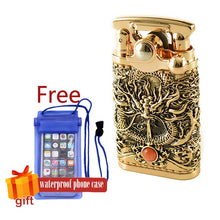 Load image into Gallery viewer, high quality chief   kerosene lighter,Sliding and rebounding to ignite windproof 3D dragon  OL015C
